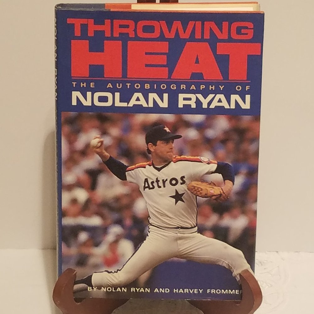 SOLD!  SIGNED Nolan Ryan Astros Throwing Heat book